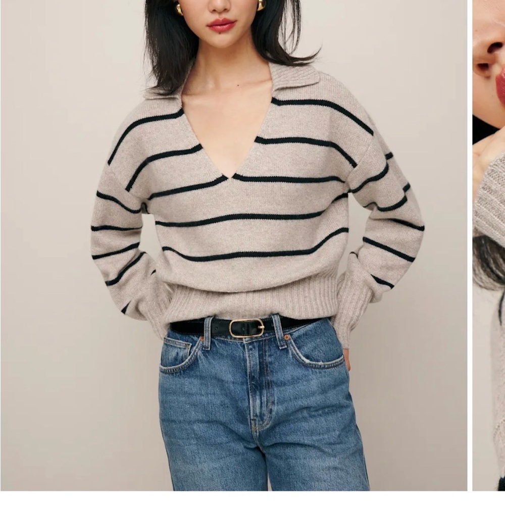 REFORMATION Cashmere Stripe Sweater